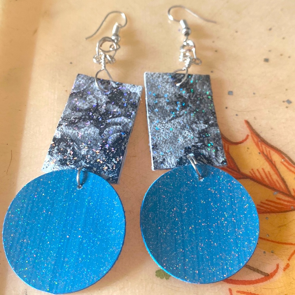 Marble and Glitter Earrings
